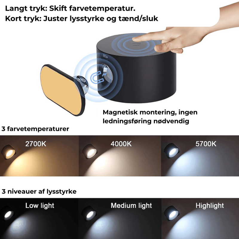 Flexilight™ | 360° trådløs genopladelig væglampe